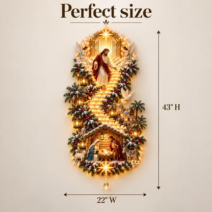 ✨ Last Day – 60% OFF!✨ Jesus Light of Heaven Christmas Wall Hanging✝️