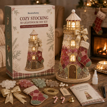 🎅 2026 Christmas Gift 50% Off--🎄Beginner-Friendly DIY Lighted Christmas Character Sea Glass-Style Lighthouse Kit Collection | Complete Kit with Sea Glass-Style Pieces, LED Lights & Step-by-Step Guide Included 💕