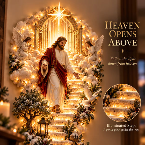 ✨ Last Day – 60% OFF!✨ Jesus Light of Heaven Christmas Wall Hanging✝️