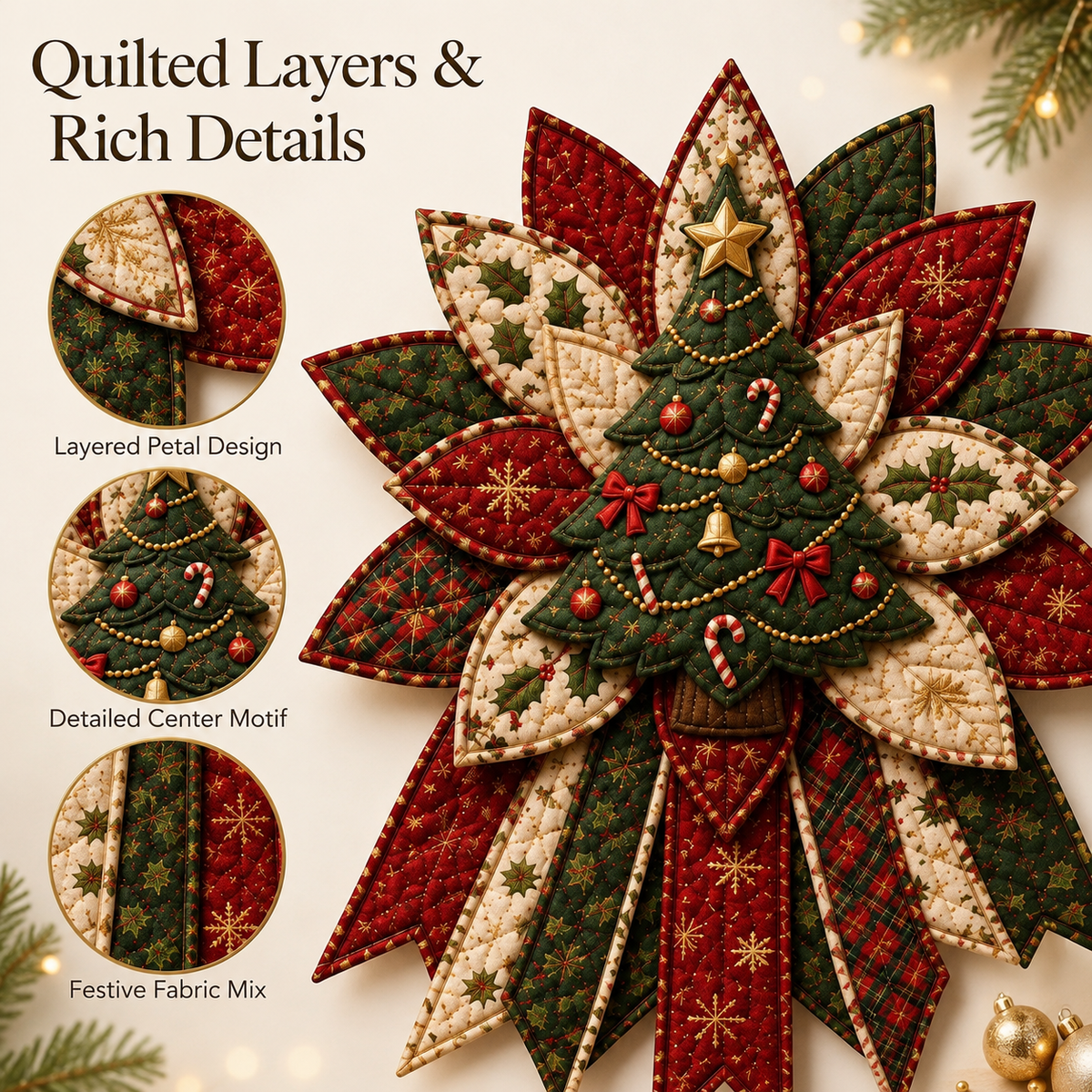 🎄Beginner-Friendly Oversized Christmas Character Quilted Door Hanger Sewing Kit | Complete Kit with All Tools & Step-by-Step Guide Included 💕
