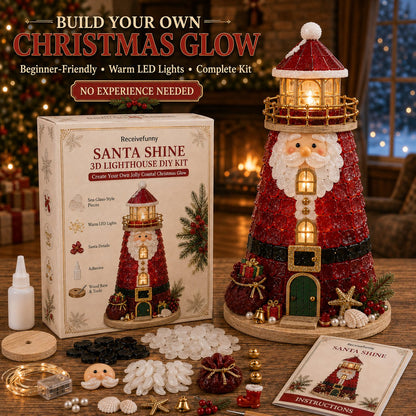 🎅 2026 Christmas Gift 50% Off--🎄Beginner-Friendly DIY Lighted Christmas Character Sea Glass-Style Lighthouse Kit Collection | Complete Kit with Sea Glass-Style Pieces, LED Lights & Step-by-Step Guide Included 💕