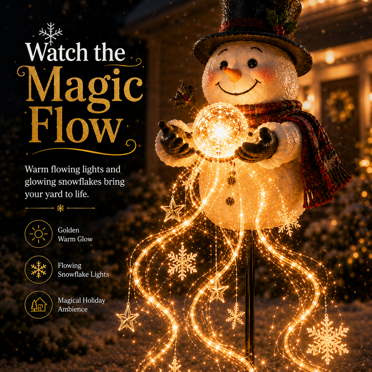 🎄49% OFF🎄 Snowman Magic Tzeternity™-Flowing Snowflake LED Christmas Garden Light❄️