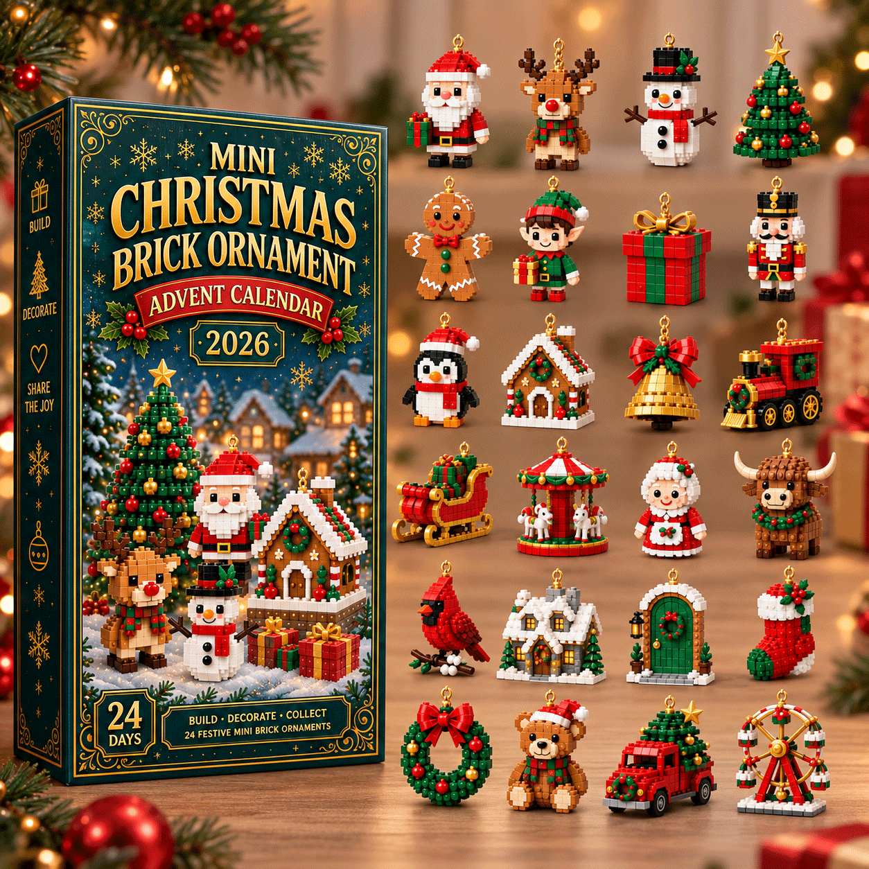 🎄 24-Day Mini Christmas Ornament Advent Calendar – Save 49%! ✨
